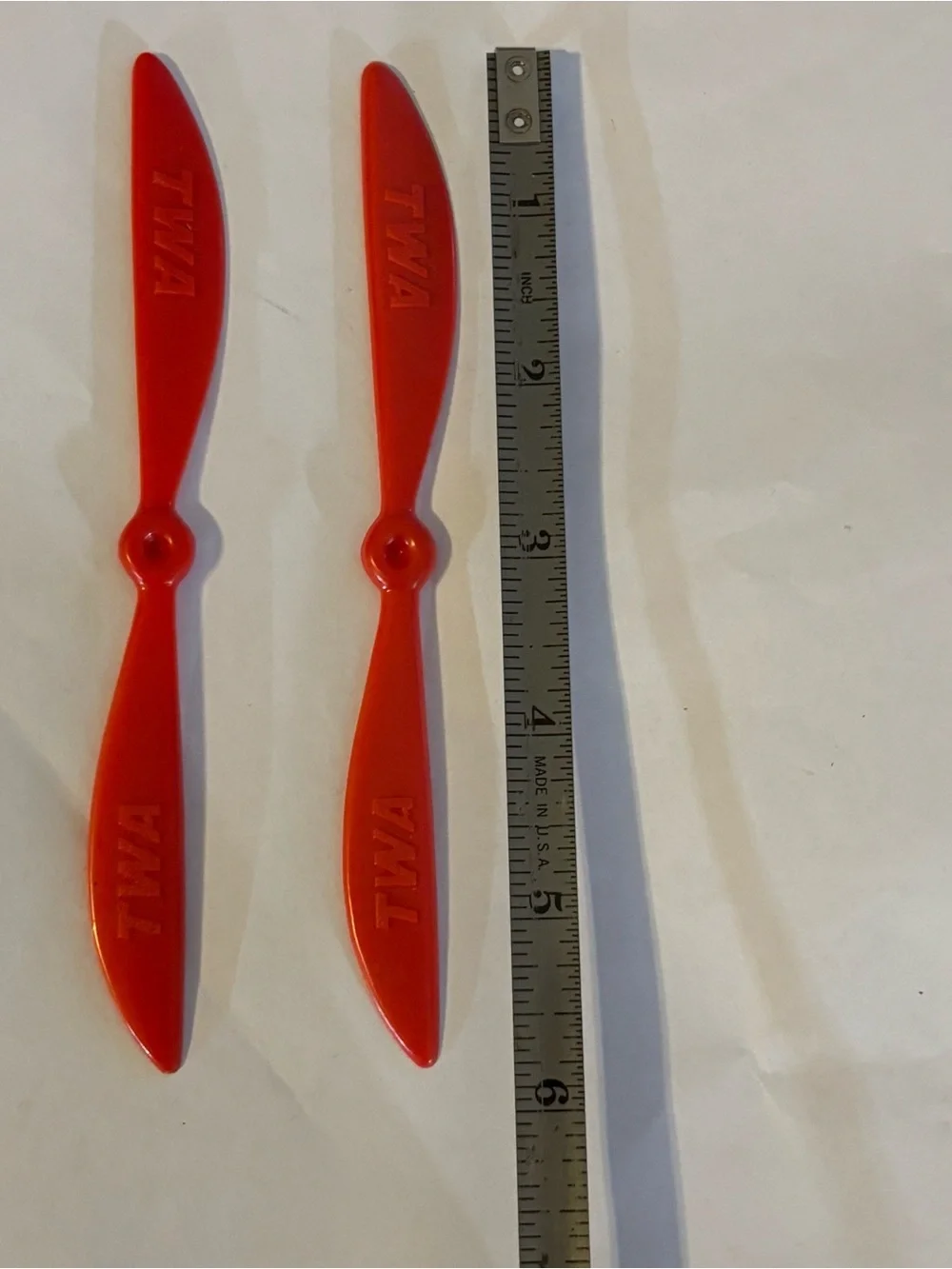 Vintage Red TWA Branded Plastic Propeller Cocktail Swizzle Sticks Pair